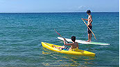 Location de kayak et paddle en mer à grande-anse Deshaies guadeloupe à partir de 12 euros.