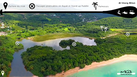 Carte de l'étang mitan de DESHAIES, une mangrove et une zone humide unique en Guadeloupe.